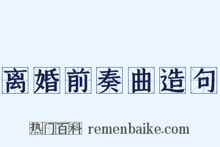 离婚前奏曲造句是什么意思的图片